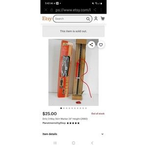 Dritz 3-Way Skirt Marker In Original Box Vintage 1962 Seamstress Sewing Tool MIB